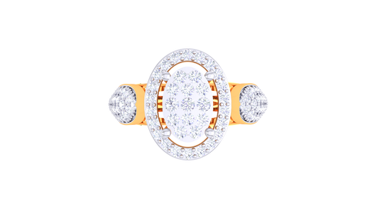Trilune Sphère Astrale – 0.76 Ct Ovel Diamond Gold Ring