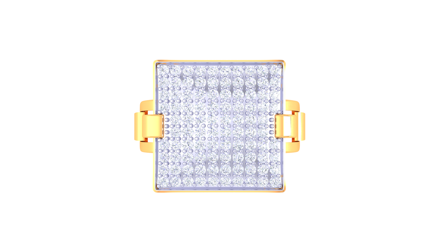 Éclat Carreau Audacieux – 0.79 Ct Round Diamond Gold Ring