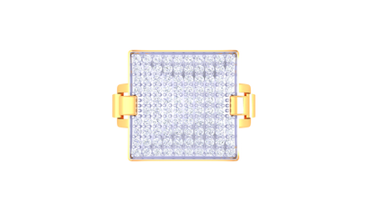 Éclat Carreau Audacieux – 0.79 Ct Round Diamond Gold Ring