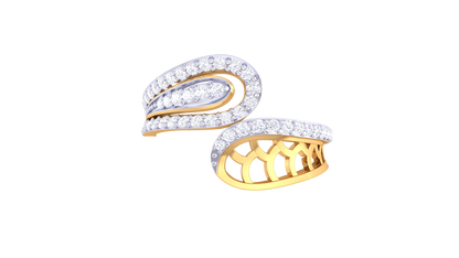Lumiere Dual Harmony Ring In Gold - 0.43 Ct Round Brilliant Cut Diamonds Pave