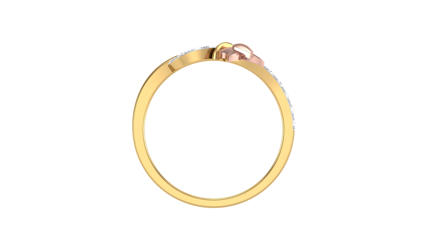 Lumiere Floral Accent Rose Gold  Ring - 0.23 Ct Round Diamonds