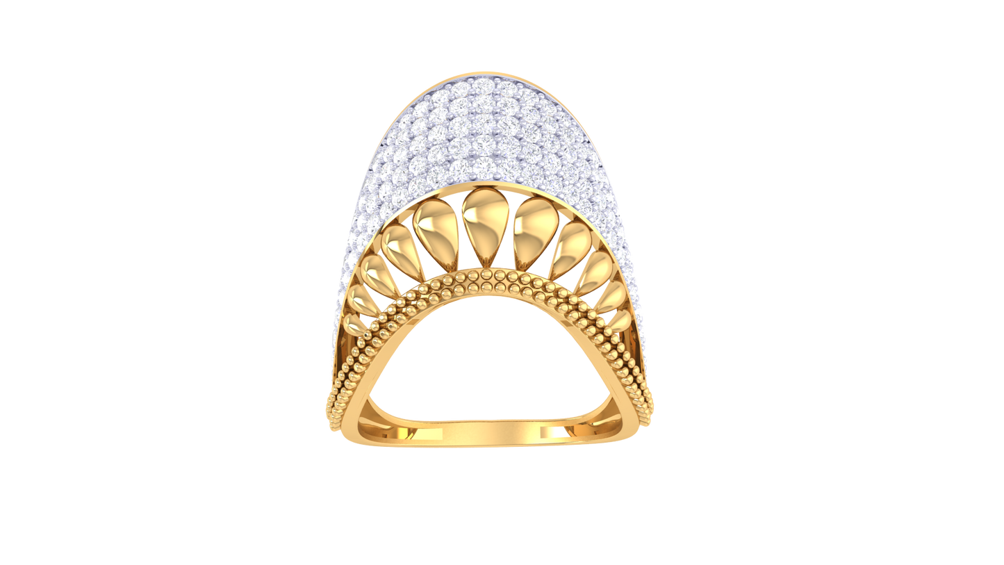 Lumiere Regalia Lace Ring In Gold – 0.77 Ct Round Diamonds