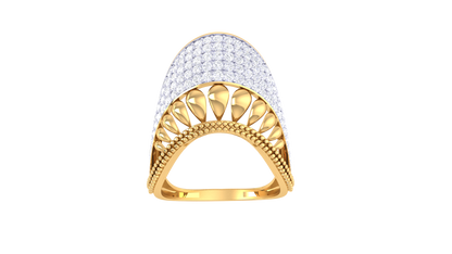 Lumiere Regalia Lace Ring In Gold – 0.77 Ct Round Diamonds