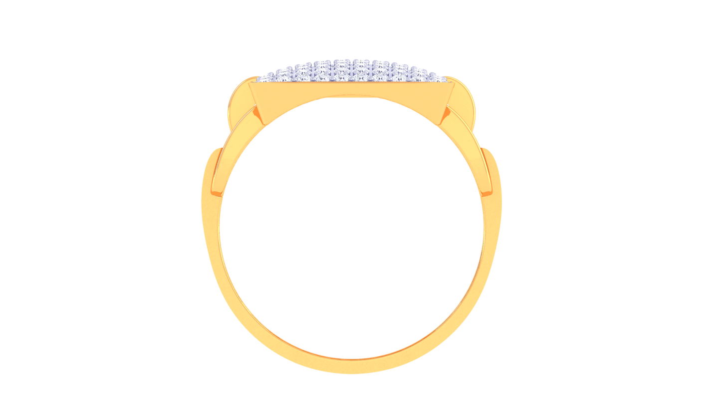 Éclat Carreau Audacieux – 0.79 Ct Round Diamond Gold Ring