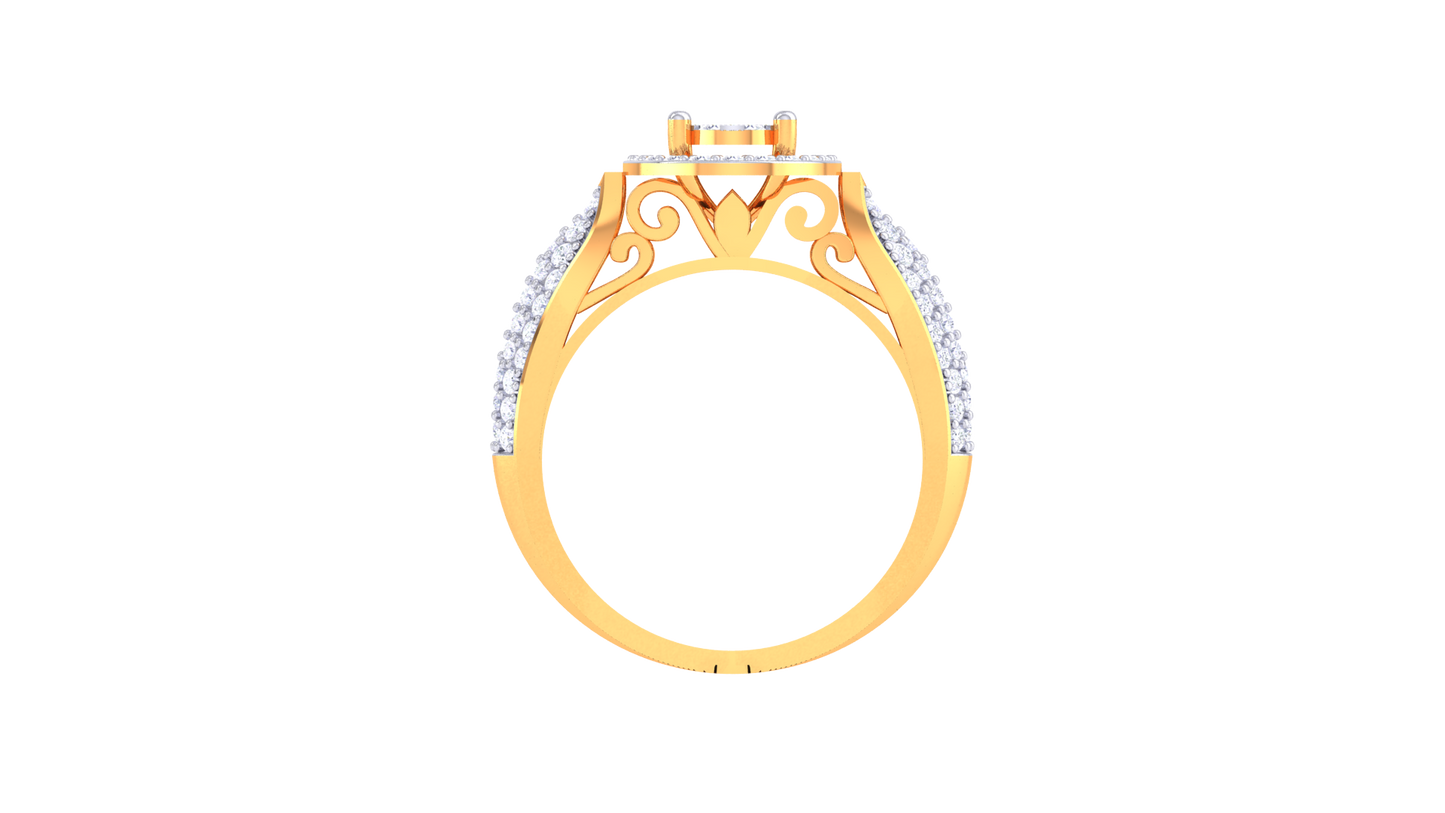 Trilune Sphère Astrale – 0.76 Ct Ovel Diamond Gold Ring