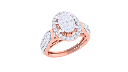 Trilune Sphère Astrale – 0.76 Ct Ovel Diamond Gold Ring
