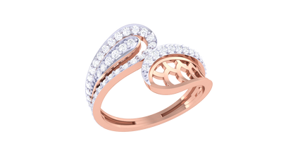 Lumiere Dual Harmony Ring In Gold - 0.43 Ct Round Brilliant Cut Diamonds Pave