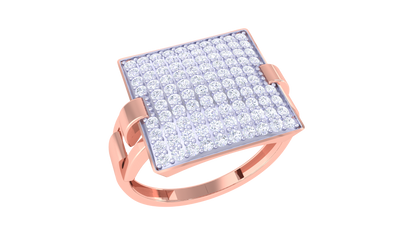 Éclat Carreau Audacieux – 0.79 Ct Round Diamond Gold Ring