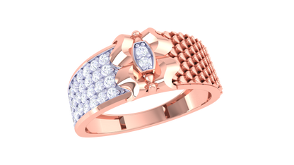 Iconique Honeycomb Spark Band – 0.43 Ct Regal Pavé Diamond Gold Ring