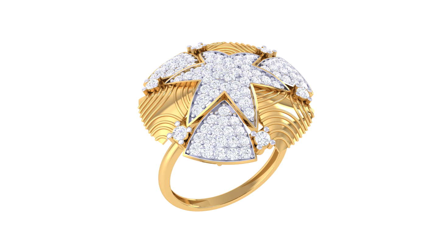 Eclat Celestia Radiant Rose Gold Ring – 0.78 Ct Hand Set Diamonds