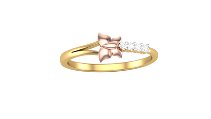 Lumiere Floral Harmony Ring - 0.06 Ct Round Cut Diamons In Gold