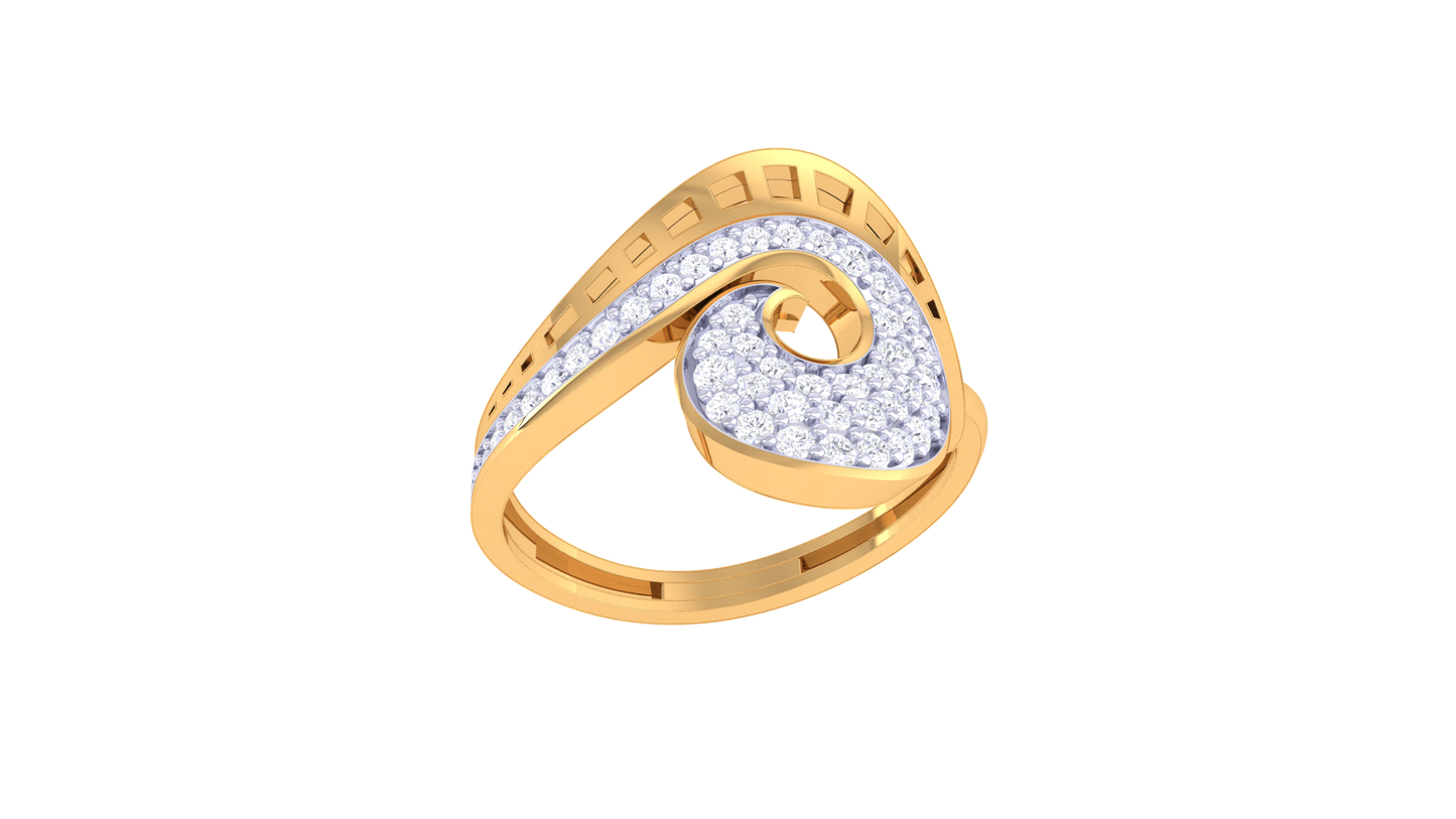 Lumiere Royal Arc Gold Ring - 0.31 Ct Round Diamond Accents