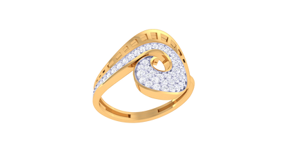 Lumiere Royal Arc Gold Ring - 0.31 Ct Round Diamond Accents