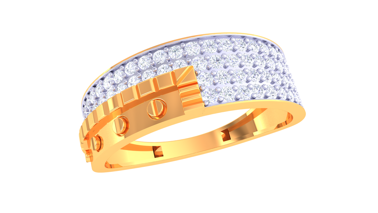 Lumière Accent Urbain – 0.62 Ct Round Diamond Gold Ring