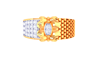 Iconique Honeycomb Spark Band – 0.43 Ct Regal Pavé Diamond Gold Ring