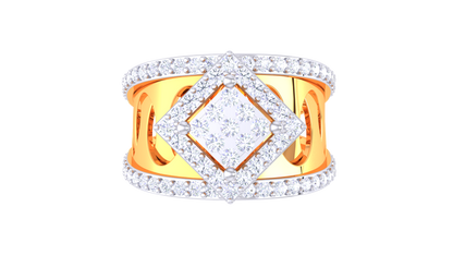 Éclat Carré Illustre – 0.64 Ct Princess Cut Diamond Gold Ring