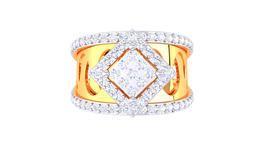 Éclat Carré Illustre – 0.64 Ct Princess Cut Diamond Gold Ring