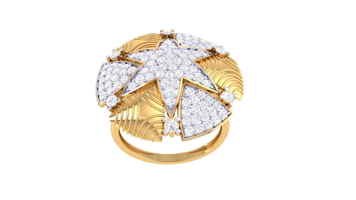 Eclat Celestia Radiant Rose Gold Ring – 0.78 Ct Hand Set Diamonds