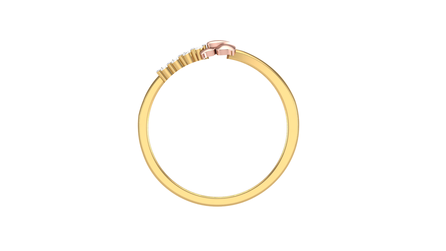 Lumiere Floral Harmony Ring - 0.06 Ct Round Cut Diamons In Gold