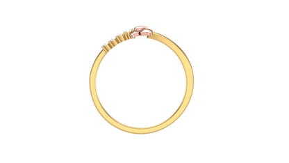 Lumiere Floral Harmony Ring - 0.06 Ct Round Cut Diamons In Gold