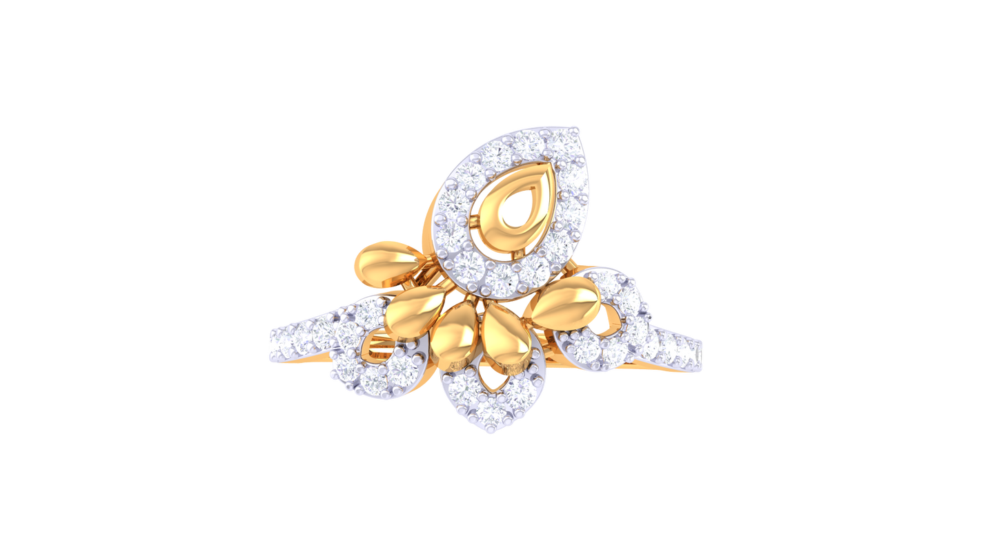 Lumiere Mystic Teardrop Rose Gold Ring – 0.36 Ct Brilliant Diamonds