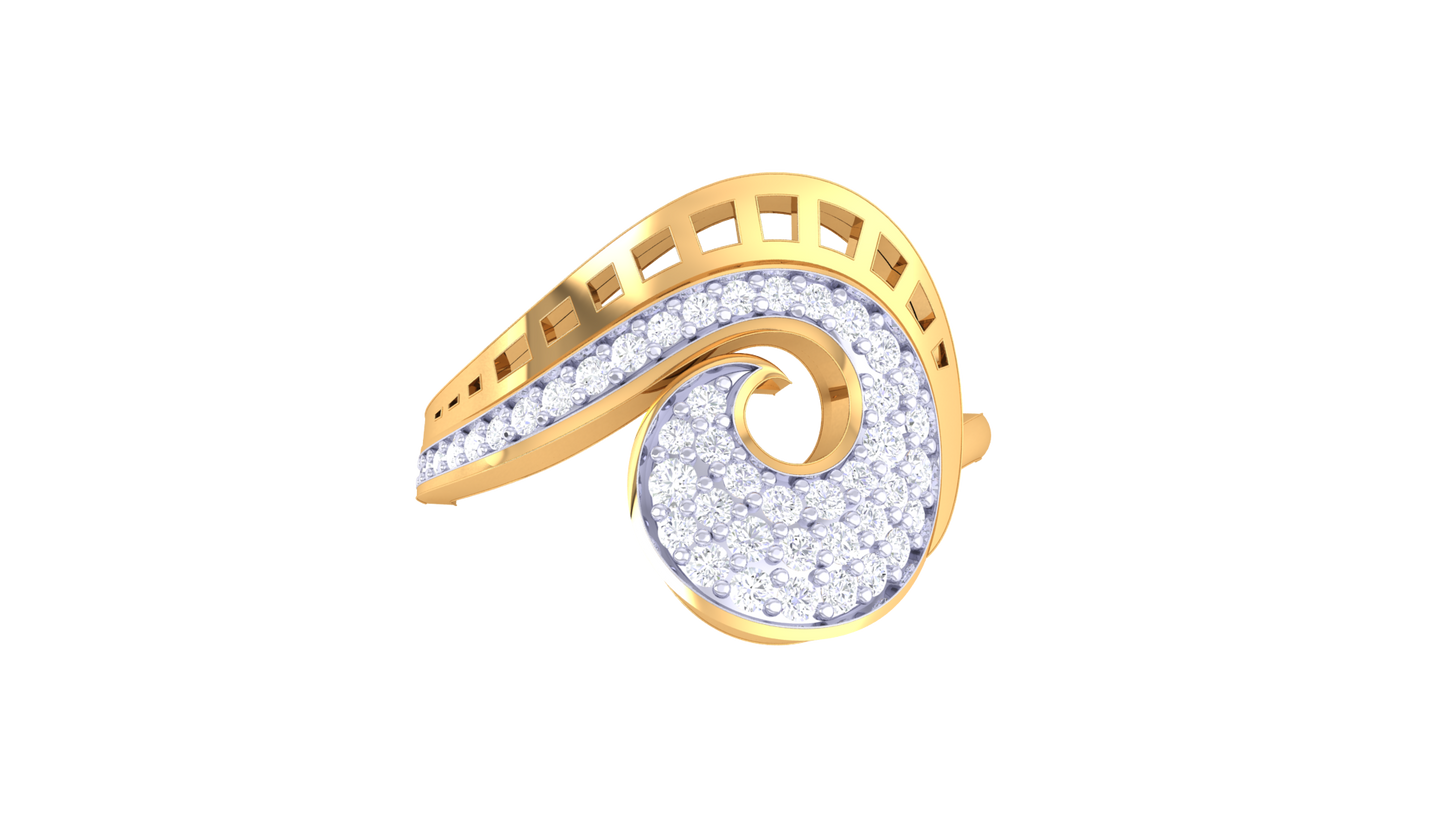 Lumiere Royal Arc Gold Ring - 0.31 Ct Round Diamond Accents