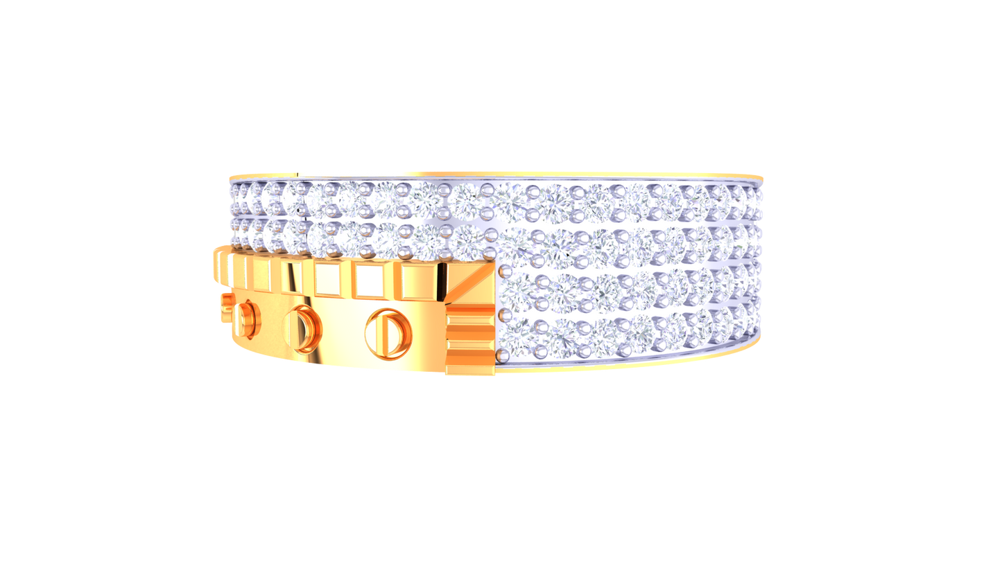 Lumière Accent Urbain – 0.62 Ct Round Diamond Gold Ring