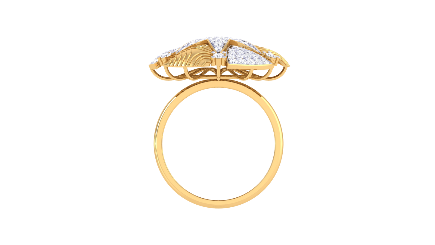 Eclat Celestia Radiant Rose Gold Ring – 0.78 Ct Hand Set Diamonds