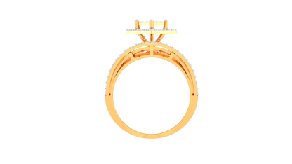 Éclat Carré Illustre – 0.64 Ct Princess Cut Diamond Gold Ring