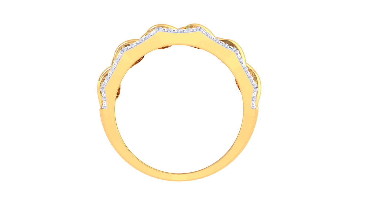 Artisan Tressé Élégance – 0.49 Ct Round Diamond Gold Ring