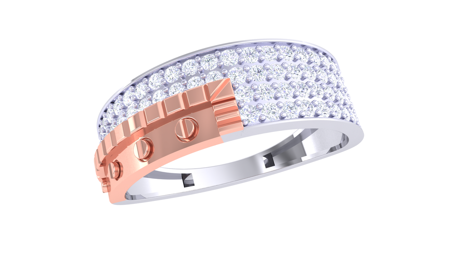 Lumière Accent Urbain – 0.62 Ct Round Diamond Gold Ring