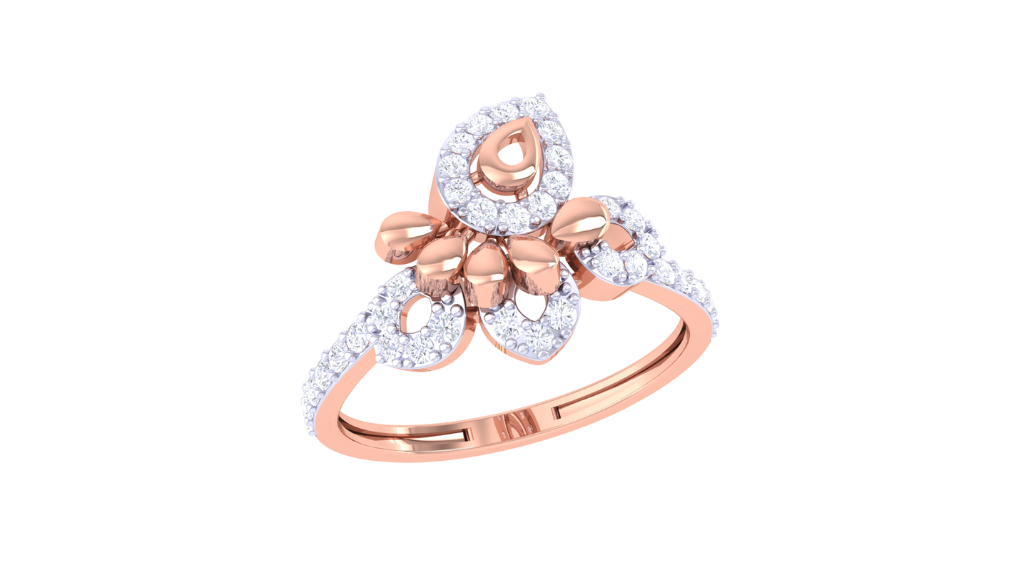 Lumiere Mystic Teardrop Rose Gold Ring – 0.36 Ct Brilliant Diamonds