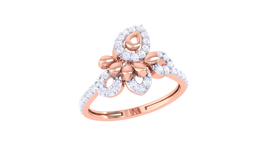 Lumiere Mystic Teardrop Rose Gold Ring – 0.36 Ct Brilliant Diamonds