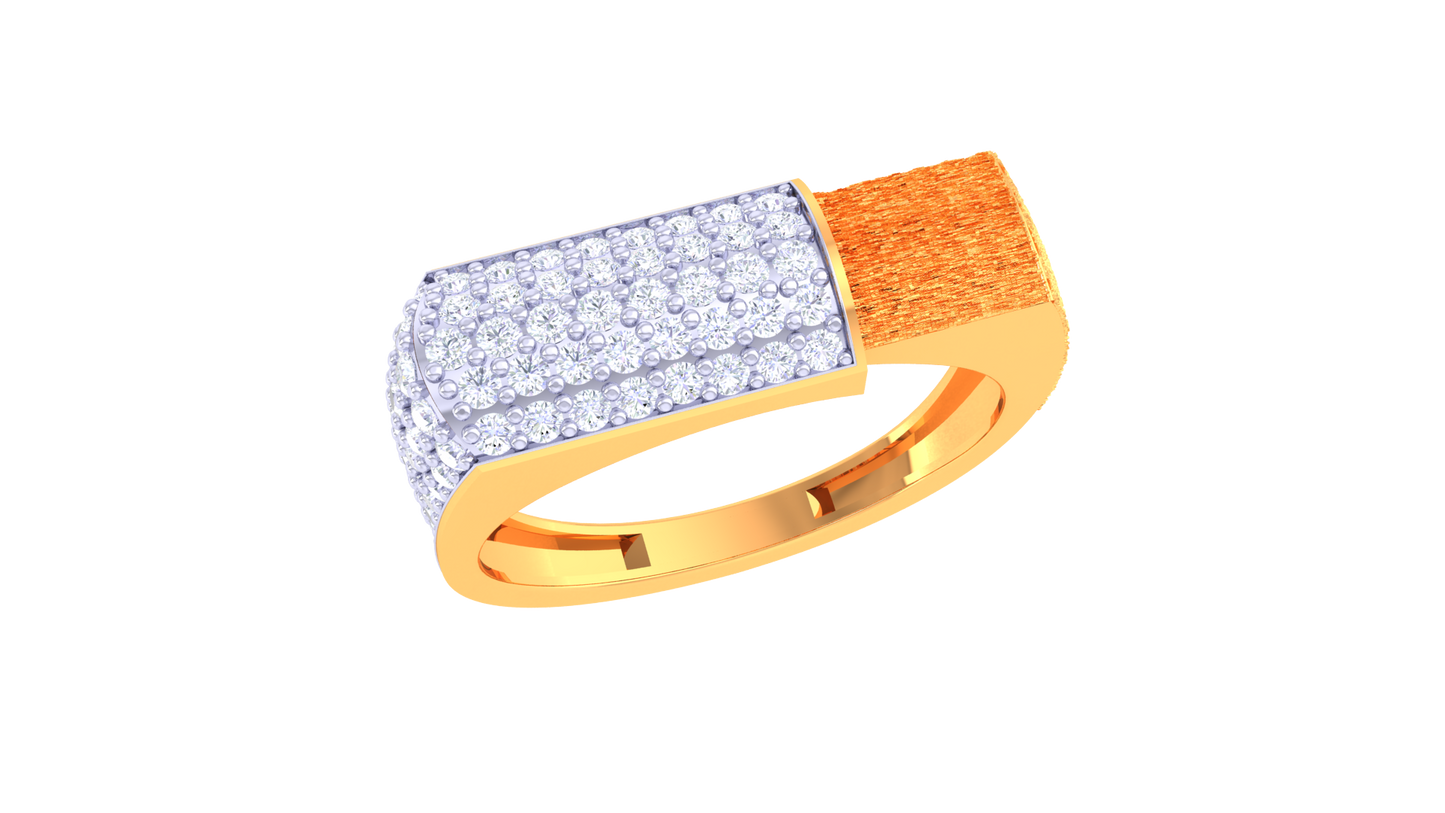 Iconique Signature Band – 0.62 Ct Modernist Pavé Diamond Gold Ring