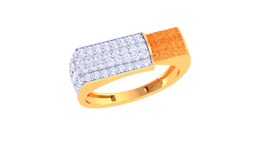 Iconique Signature Band – 0.62 Ct Modernist Pavé Diamond Gold Ring