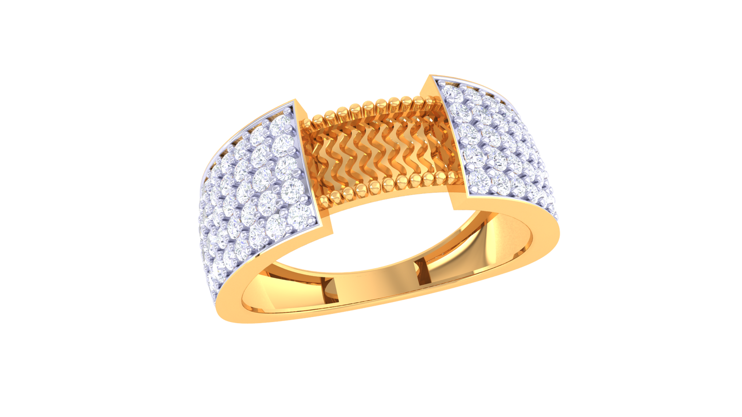 Éclat Arête Moderne – 0.8 Ct Round Diamond Gold Ring