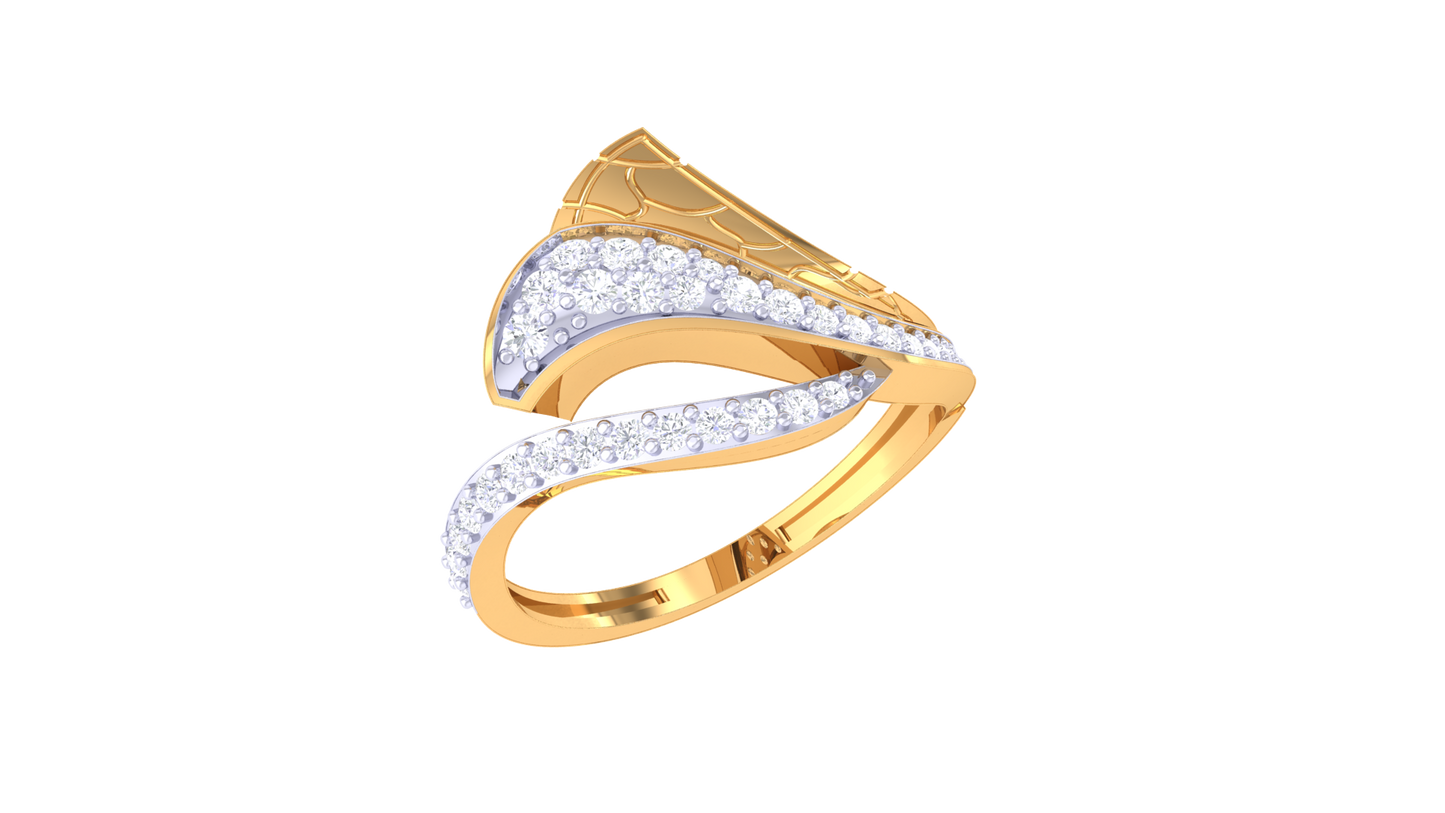 Lumiere Intertwined Grace Gold Ring In Dual-Tone - 0.30 Ct Round  Brilliant Cut Diamonds