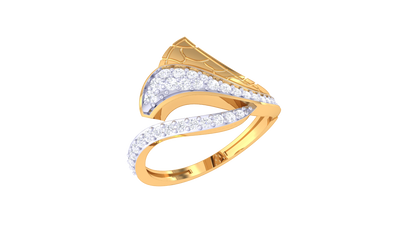 Lumiere Intertwined Grace Gold Ring In Dual-Tone - 0.30 Ct Round  Brilliant Cut Diamonds