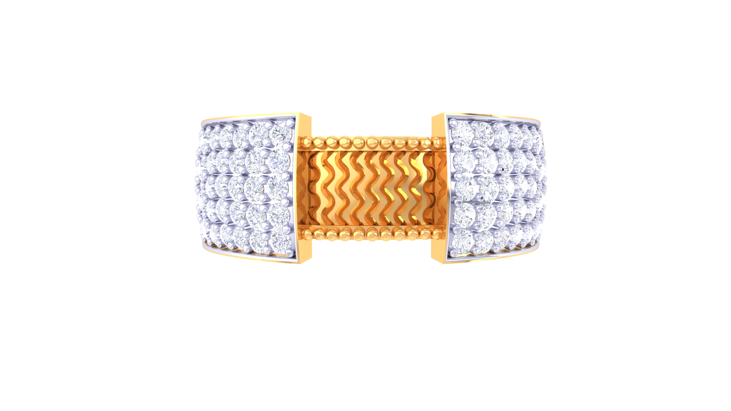 Éclat Arête Moderne – 0.8 Ct Round Diamond Gold Ring