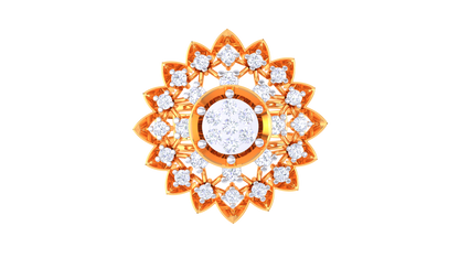 Éclat Couronne Florale Gold Ring – 0.44 Ct Round Diamonds