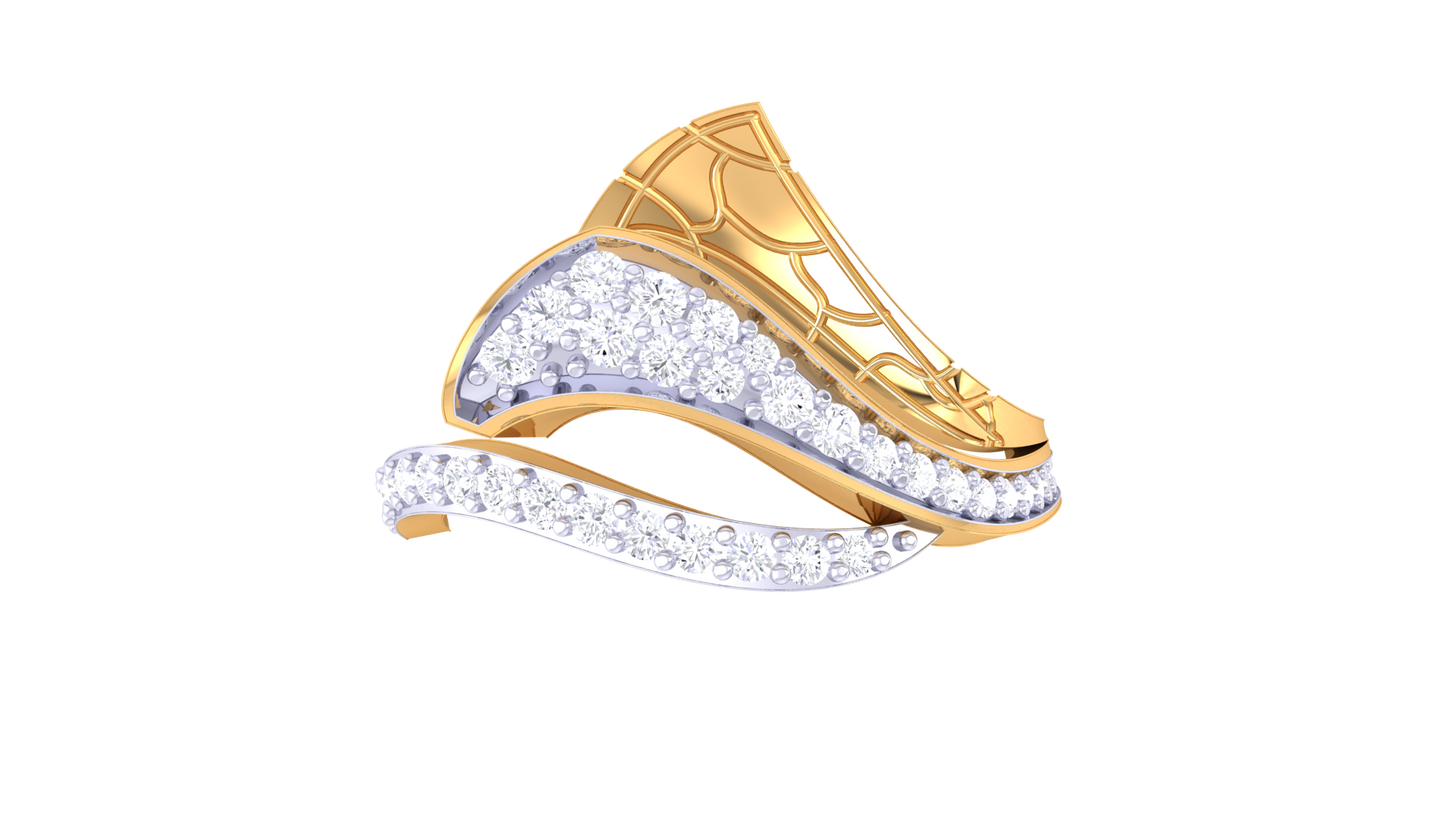 Lumiere Intertwined Grace Gold Ring In Dual-Tone - 0.30 Ct Round  Brilliant Cut Diamonds