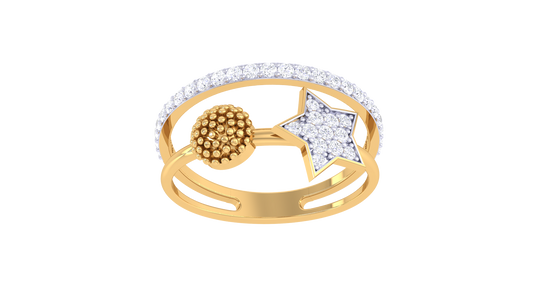 Eclat Stellar Duo Ring In Yellow  Gold – 0.27 Ct Brilliant Cut Diamonds