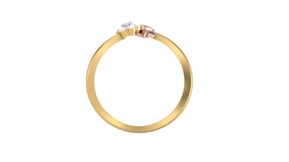 Eclat Fleuron Cluster Rose Gold Tulip Ring In Polished Gold - 0.09 Ct Round Cut Diamonds