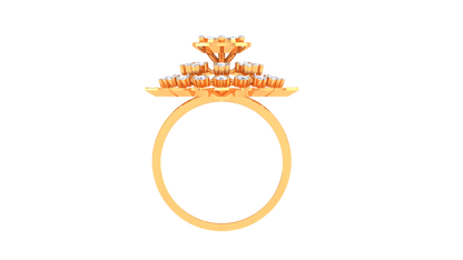 Éclat Couronne Florale Gold Ring – 0.44 Ct Round Diamonds