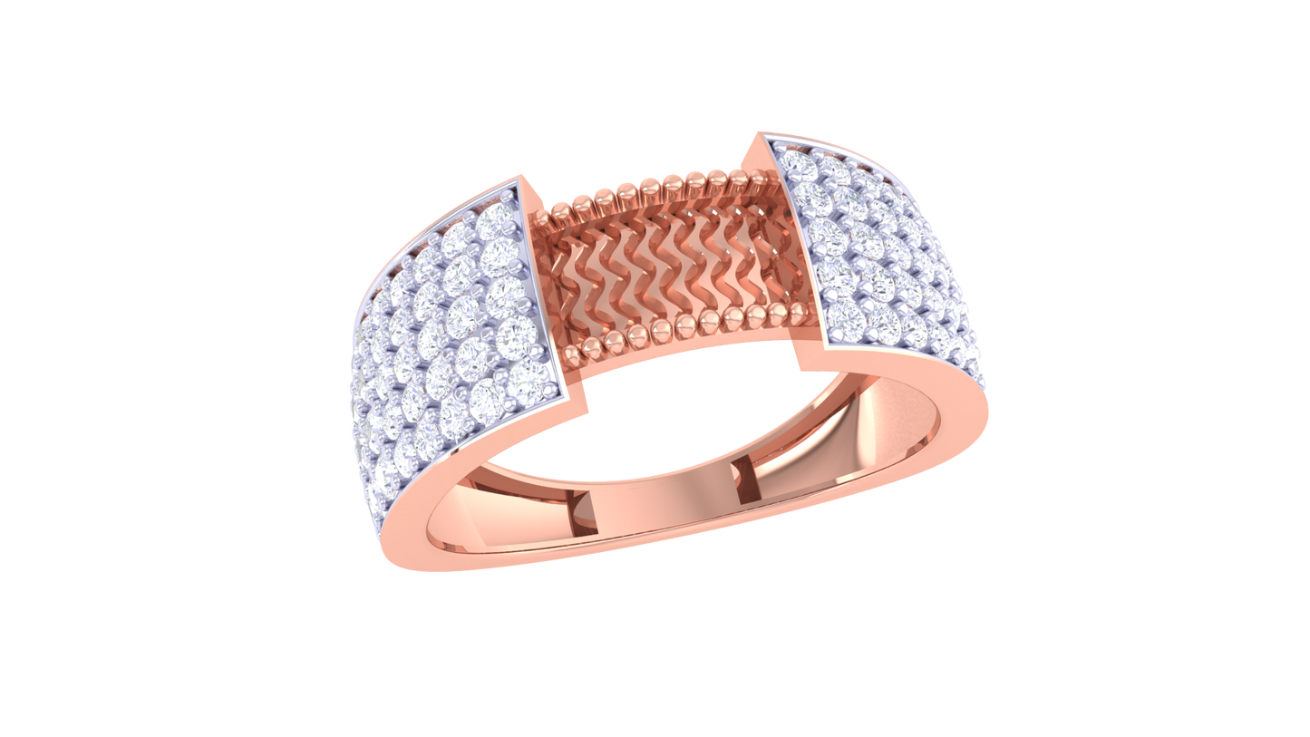 Éclat Arête Moderne – 0.8 Ct Round Diamond Gold Ring