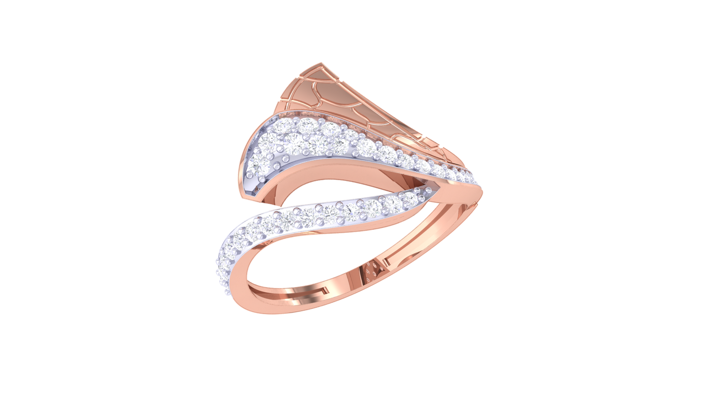 Lumiere Intertwined Grace Gold Ring In Dual-Tone - 0.30 Ct Round  Brilliant Cut Diamonds