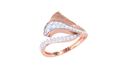 Lumiere Intertwined Grace Gold Ring In Dual-Tone - 0.30 Ct Round  Brilliant Cut Diamonds
