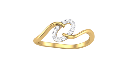 Eclat Fleuron Loop Wave Ring - 0.08 Ct Round Cut Diamonds In Gold