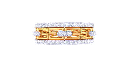 Lumière Pavois Baguette – 0.45 Ct Round Diamond Gold Ring