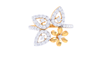 Eclat Petal Radiance Rose Gold  Ring – 0.45 Ct Sparking Diamonds